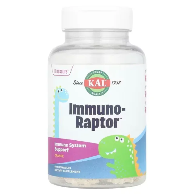 Витаминно-минеральный комплекс для детей KAL Immuno-Raptor, 60 жевательных таблеток - Апельсин