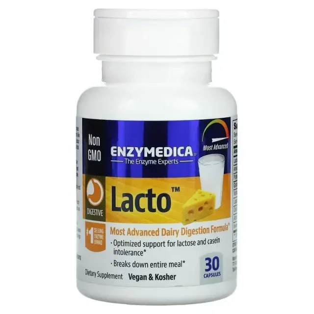 Харчові ферменти Enzymedica Lacto, 30 капсул для перетравлення лактози