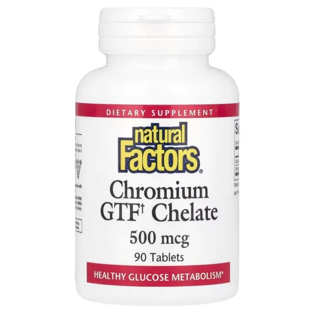 Хелат хрому Natural Factors Chromium GTF Chelate 500 mcg, 90 таблеток