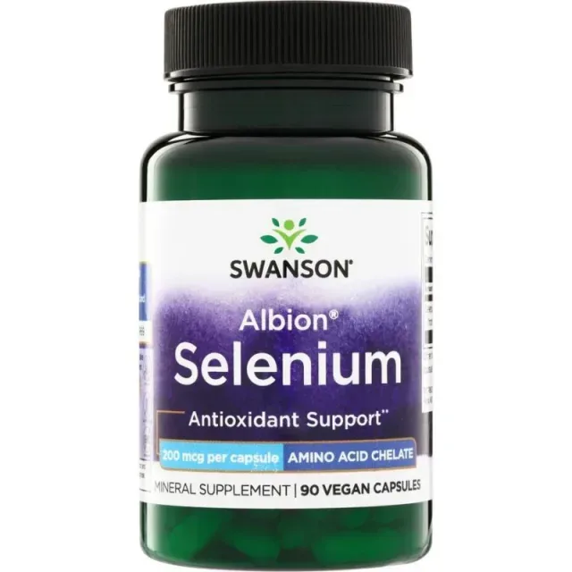 Хелатний селен Swanson Albion Selenium 200 mcg, 90 вегакапсул