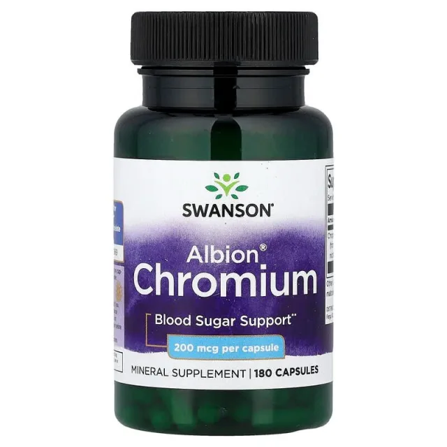 Хром Swanson Chromium Albion 200 mcg, 180 капсул