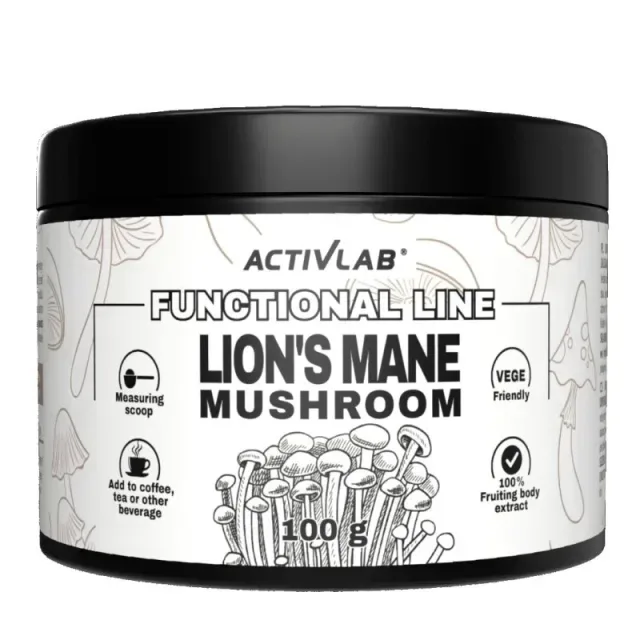Їжовик Гребінчастий ActivLab Lion's Mane Mushroom, 100 грам