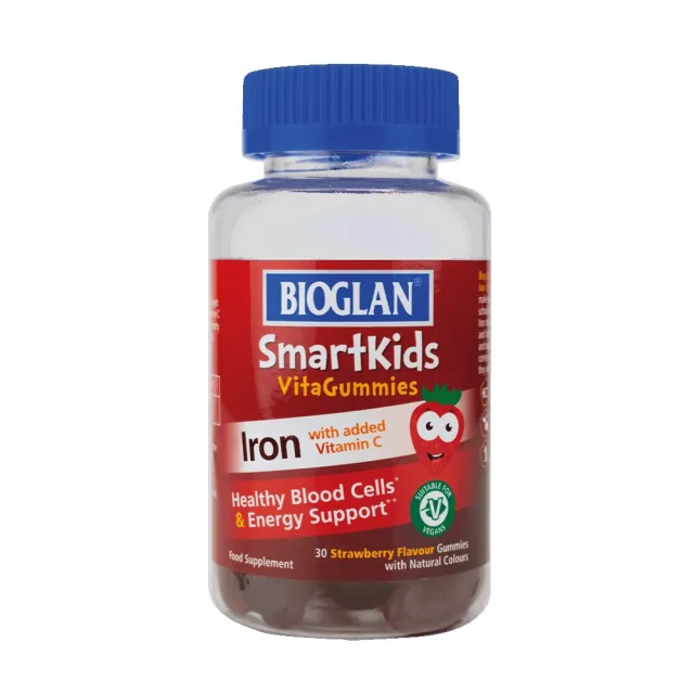 Залізо для дітей Bioglan Smartkids Iron + Vitamin C, 30 желейок - Полуниця з вітаміном С