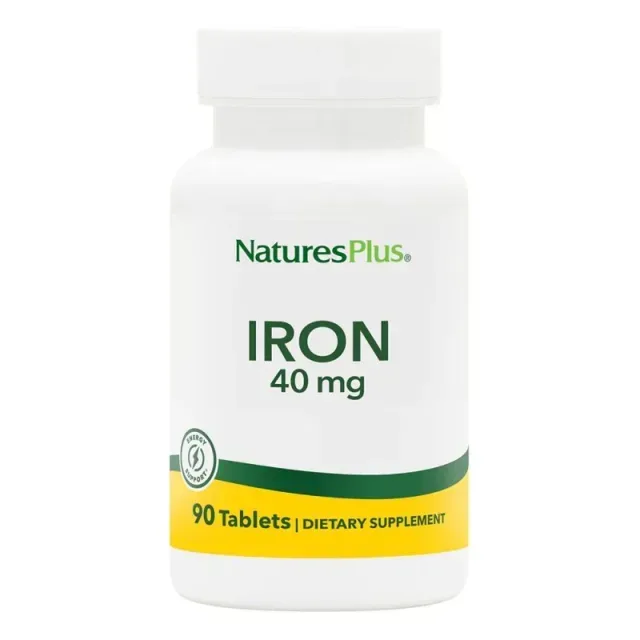 Залізо Natures Plus Iron 40 mg, 90 таблеток