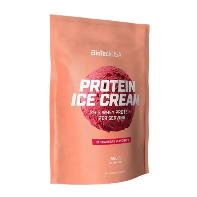 Замінник харчування BioTech Protein Ice Cream, 500 грам - Полуниця