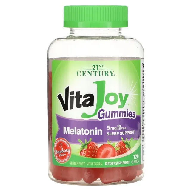 Желейки з мелатоніном 21st Century VitaJoy Melatonin Gummies, 120 желейок - Полуниця