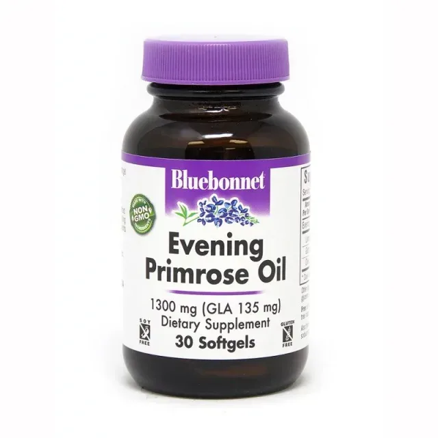 Жирні кислоти Bluebonnet Nutrition Evening Primrose Oil 1300 mg, 30 капсул