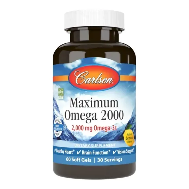 Жирные кислоты Carlson Labs Maximum Omega 2000 mg, 60 капсул