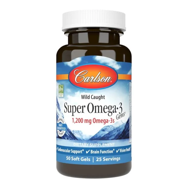 Жирные кислоты Carlson Labs Super Omega-3 Gems 1200 mg Wild Caught, 50 капсул