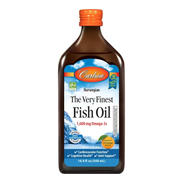 Жирные кислоты Carlson Labs The Very Finest Fish Oil, 500 мл - Апельсин