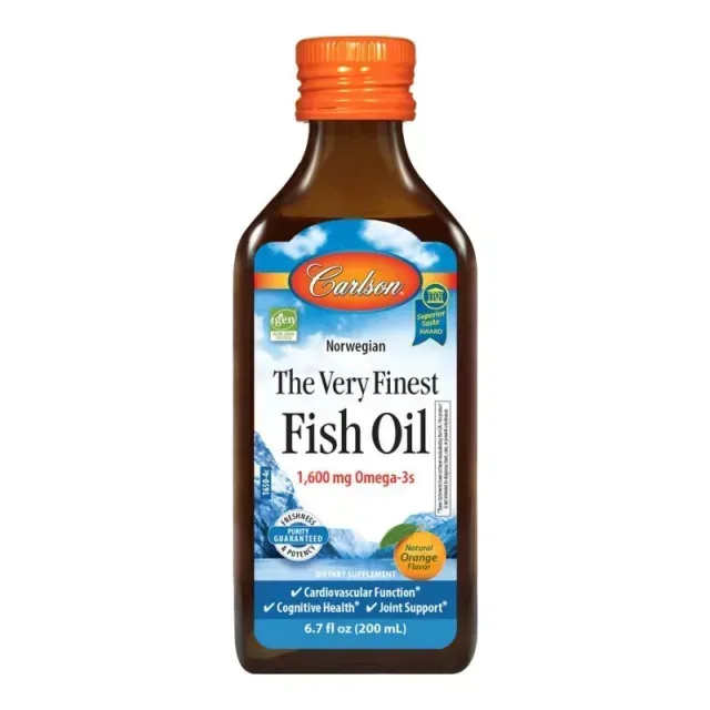 Жирні кислоти Carlson Labs The Very Finest Fish Oil, 200 мл - Лимон