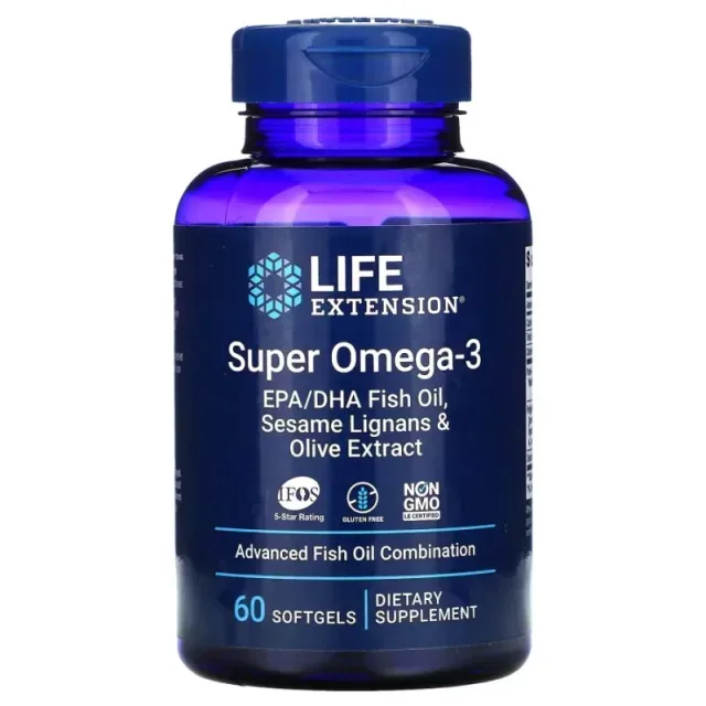 Жирні кислоти Life Extension Super Omega-3, 60 капсул
