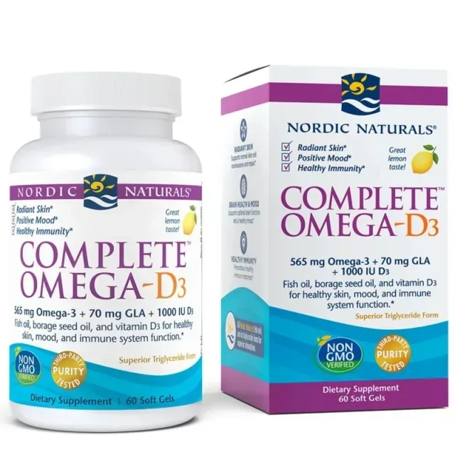 Жирные кислоты Nordic Naturals Complete Omega-D3, 60 капсул лимон