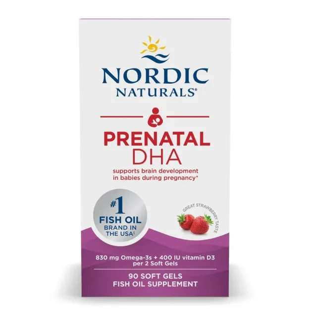 Жирні кислоти Nordic Naturals Prenatal DHA, 90 капсул - Полуниця