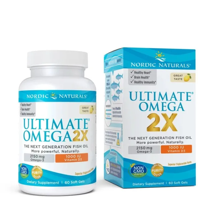 Жирні кислоти Nordic Naturals Ultimate Omega 2X with Vitamin D3, 60 капсул