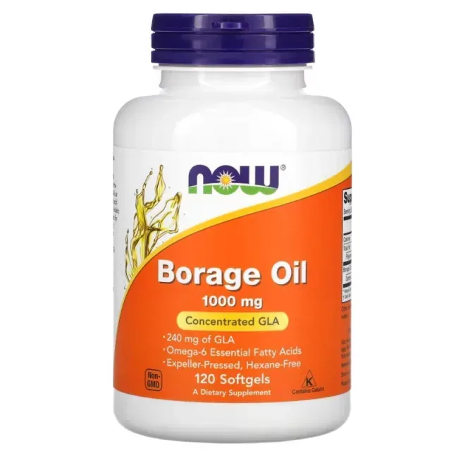 Жирные кислоты NOW Borage Oil 1000 mg, 120 капсул