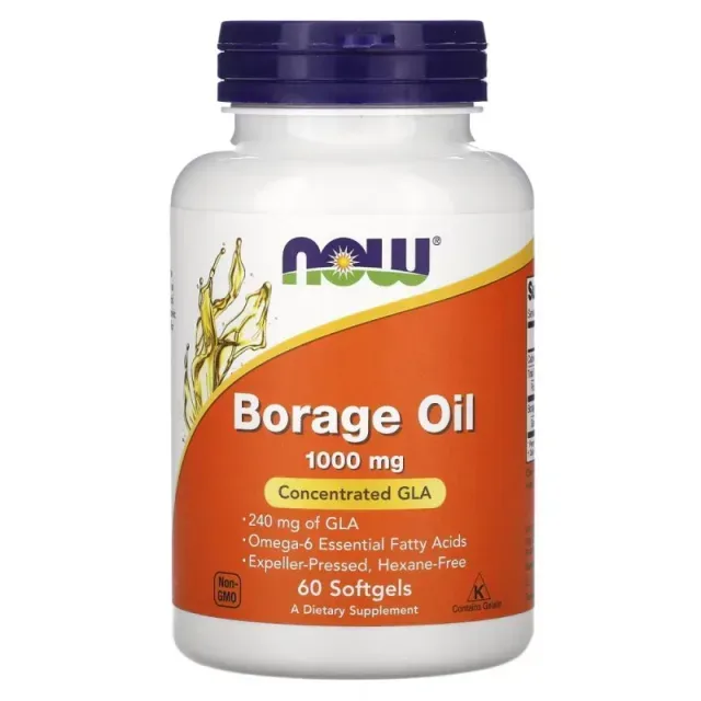 Жирні кислоти NOW Borage Oil 1000 mg, 60 капсул