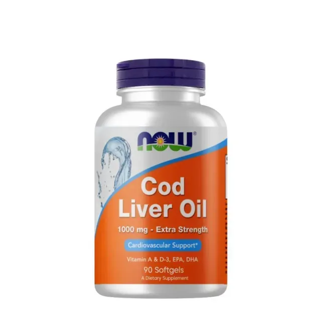 Жирні кислоти NOW Cod Liver Oil 1000 mg, 90 капсул