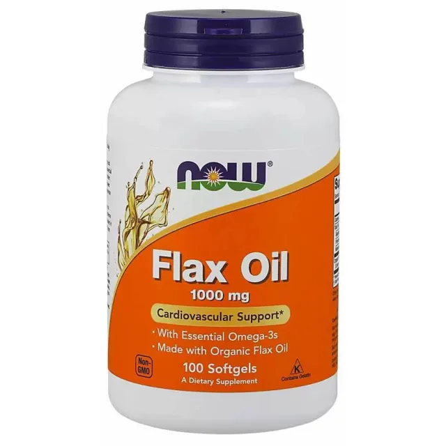 Жирные кислоты NOW Flax Oil 1000 mg, 100 капсул