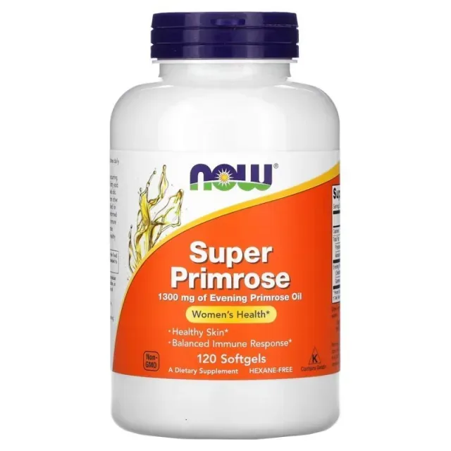 Жирные кислоты NOW Super Primrose 1300 mg, 120 капсул