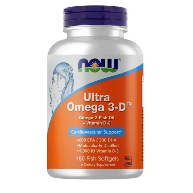 Жирні кислоти NOW Ultra Omega-3-D, 180 капсул