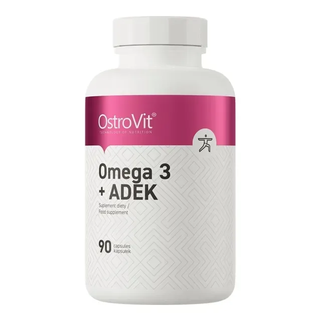 Жирні кислоти OstroVit Omega 3 + ADEK, 90 капсул