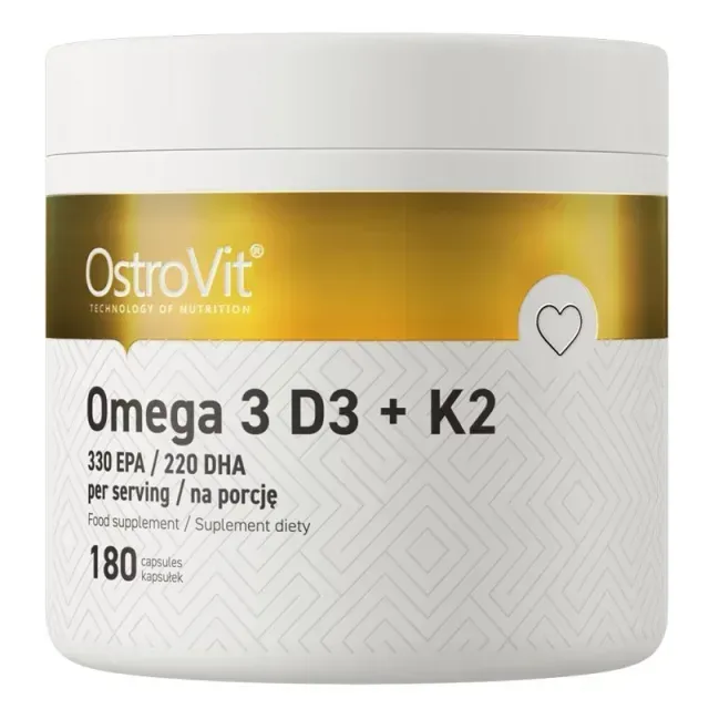 Жирні кислоти OstroVit Omega 3 D3+K2, 180 капсул