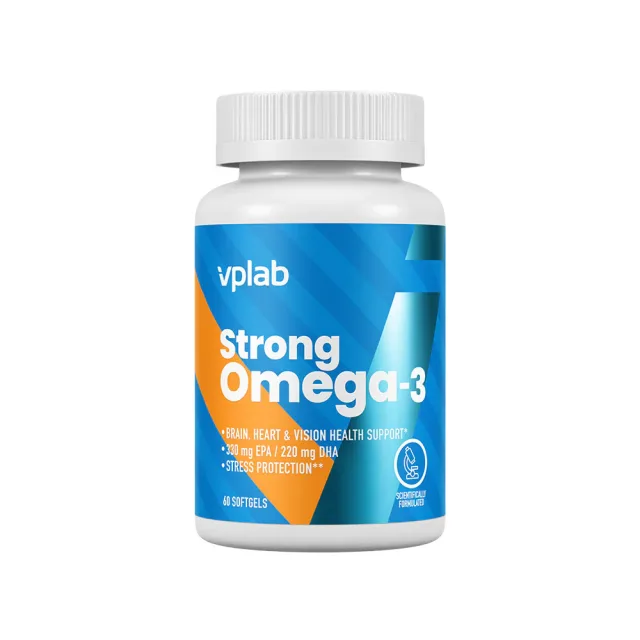 Жирні кислоти VPLab Strong Omega 3, 60 капсул