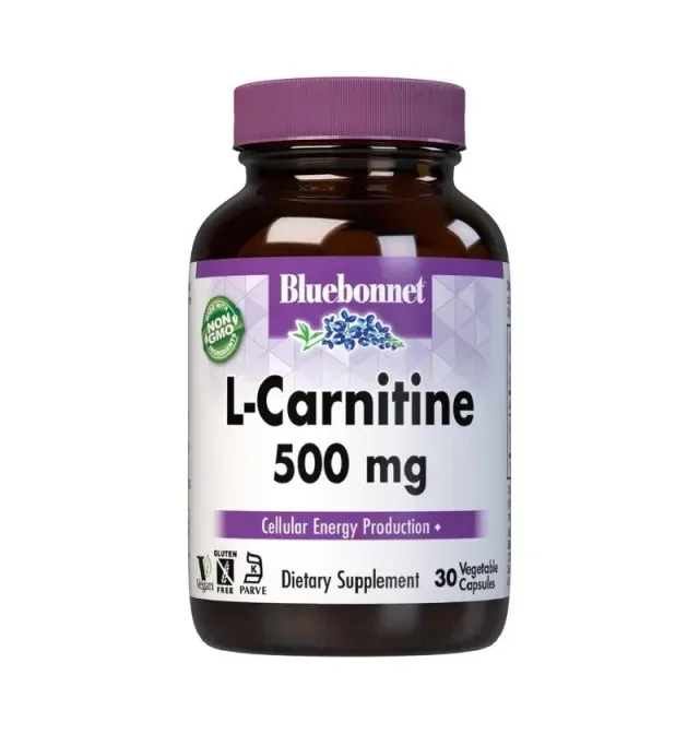 Жиросжигатель Bluebonnet Nutrition L-Carnitine 500 mg, 30 вегакапсул