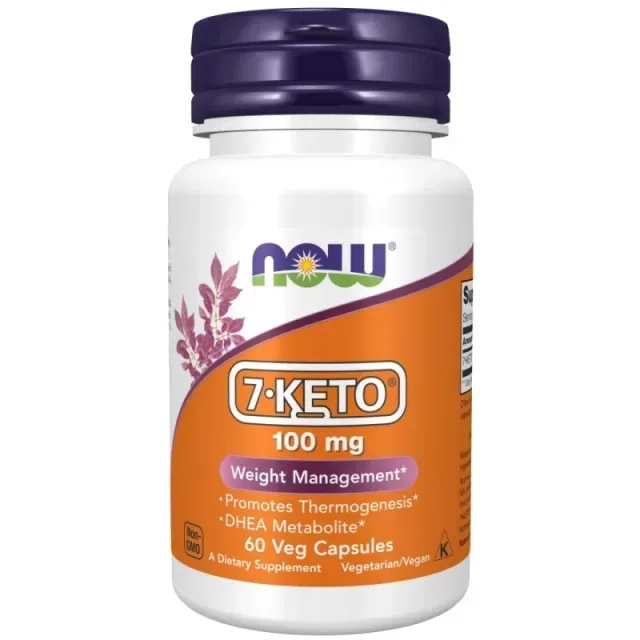 Жироспалювач NOW 7-Keto 100 mg, 60 вегакапсул