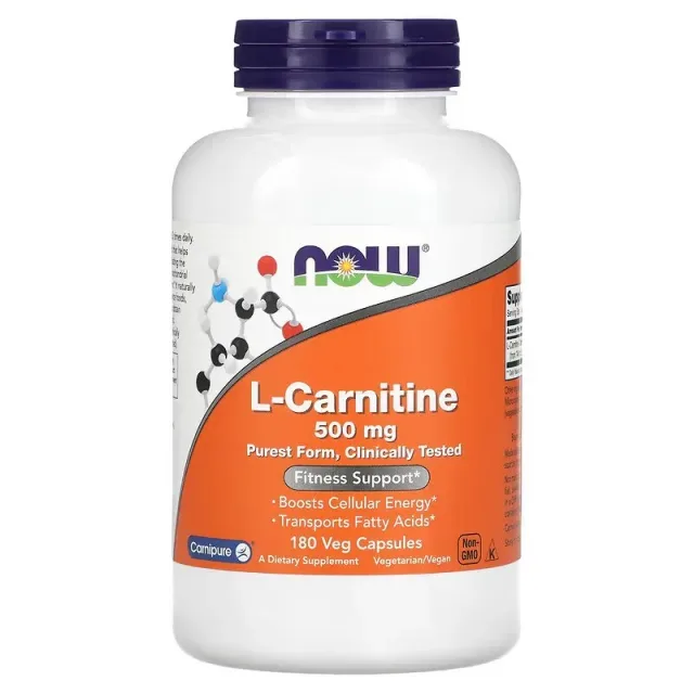 Жиросжигатель NOW L-Carnitine 500 mg, 180 вегакапсул