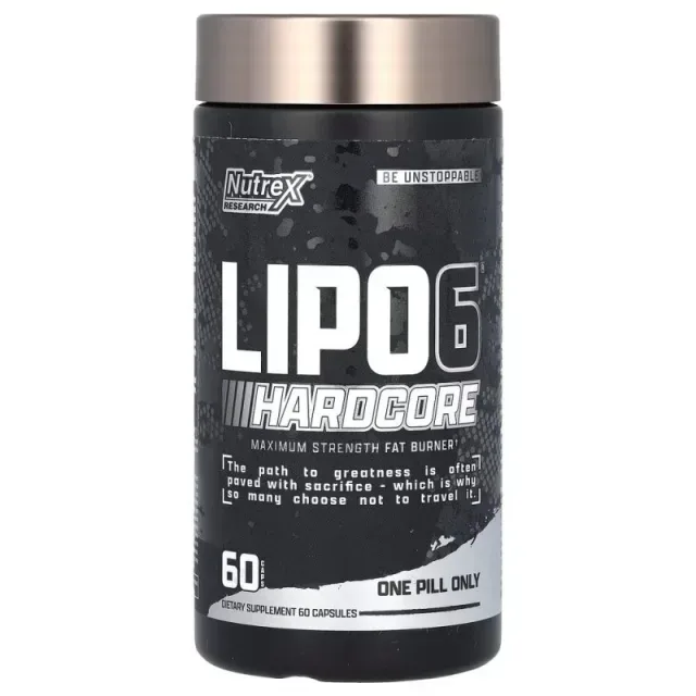 Жироспалювач Nutrex Research Lipo-6 Hardcore, 60 капсул для підтримки м'язової тканини